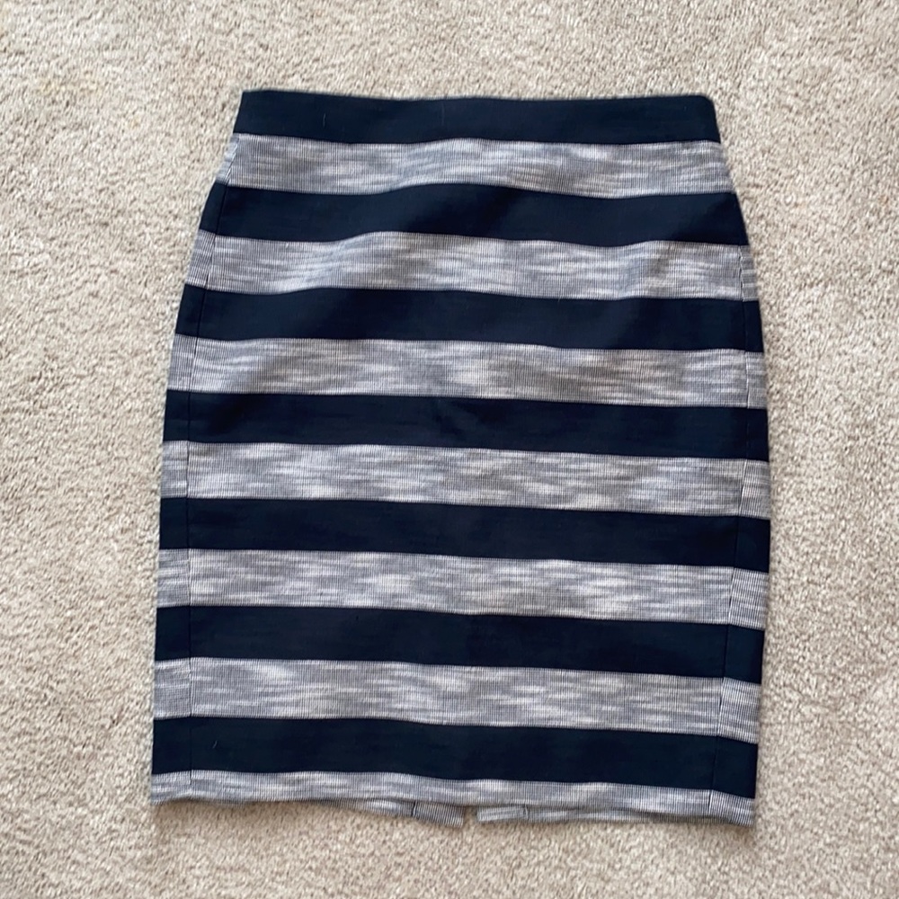 J Crew Striped Pencil Skirt